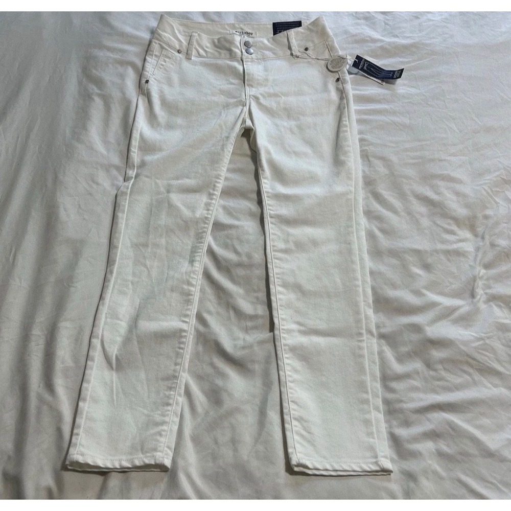 Workshop Republic Clothing Womens Skinny Ankle Pants White Stretch Size 4